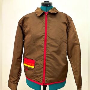 Roxy Brown Jacket with Red and Yellow Accents